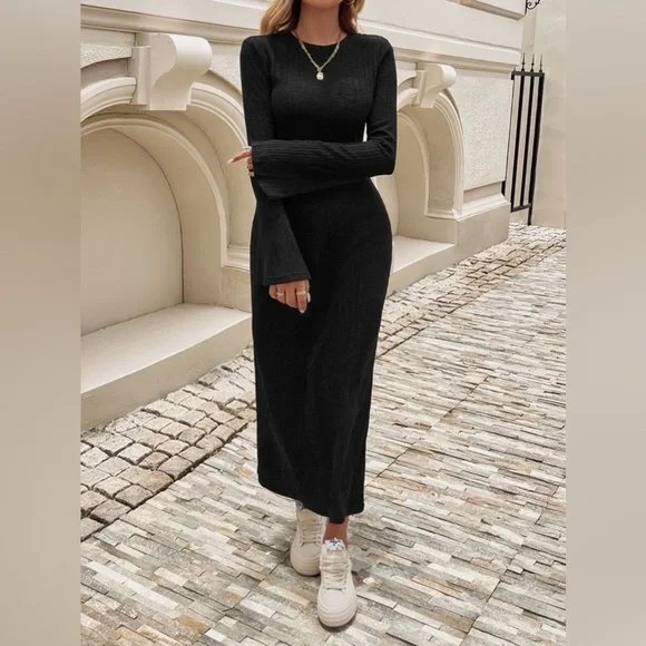 Long sleeve midi dress green - Picture 13 of 15